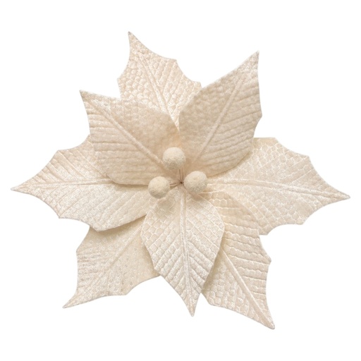 [340864] Flor Navideña Terciopelo Beige Ø30cm. Ref:TJ26-4018. 
