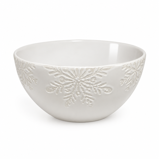 [994382] Tazón navideño cerámica, copos blanco. Ref:HM1620/TJL-25ST107 (15.3x7.5cm)