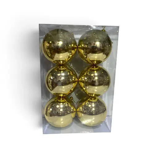 [9682000002133] Esfera Navideña Dorada Ø10cm, set x 6pcs. Ref:IC01-126411-08