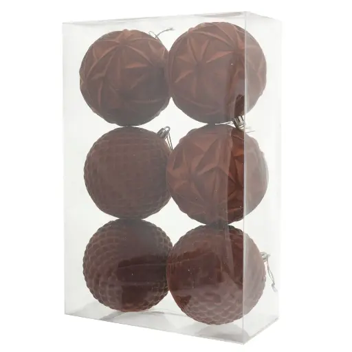 [234413] Esfera Navideña Cafe Velvet Ø10cm, set x6pcs. Ref:ES30880 