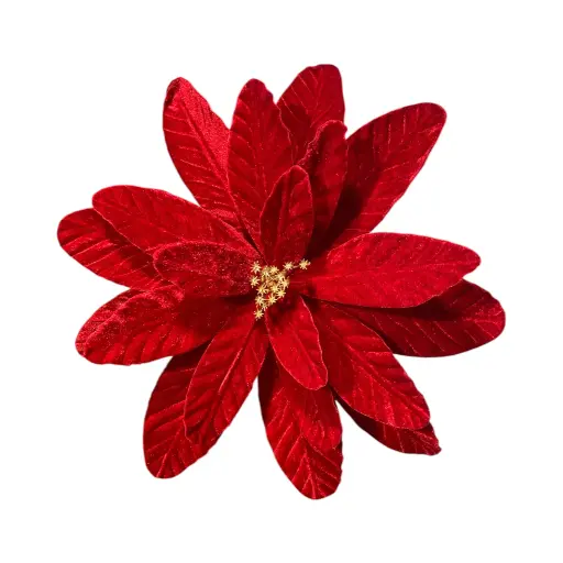 [260204] Flor Navideña Rojo Velvet, Ø32cm. Ref:LG-2546 (32x30cm)