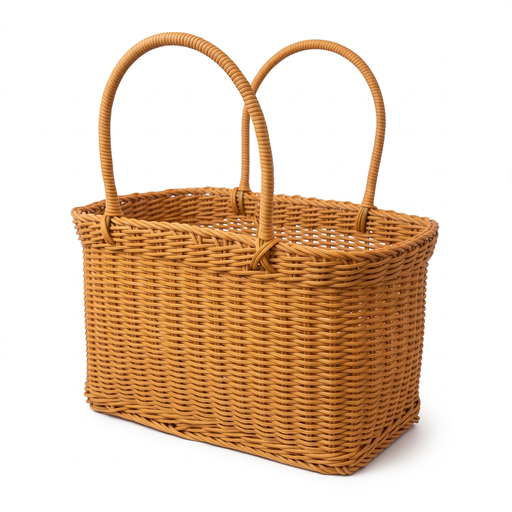 [D705876N] Canasta de ratán sintético grande, 37x32x19cm.