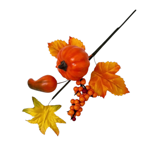 [D5MJ017] Pincho calabaza, berries y hoja de arce 22cm