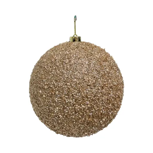 [748368] Esfera Navideña Champagne con perlas y lentejuelas Ø15cm. Ref:ES29593