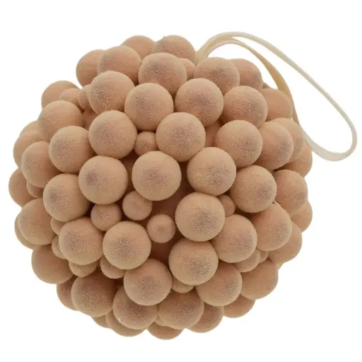 [872812] Esfera Navideña Terciopelo Champagne texturizado, Ø10cm, Set x 2pcs. Ref:ES29381